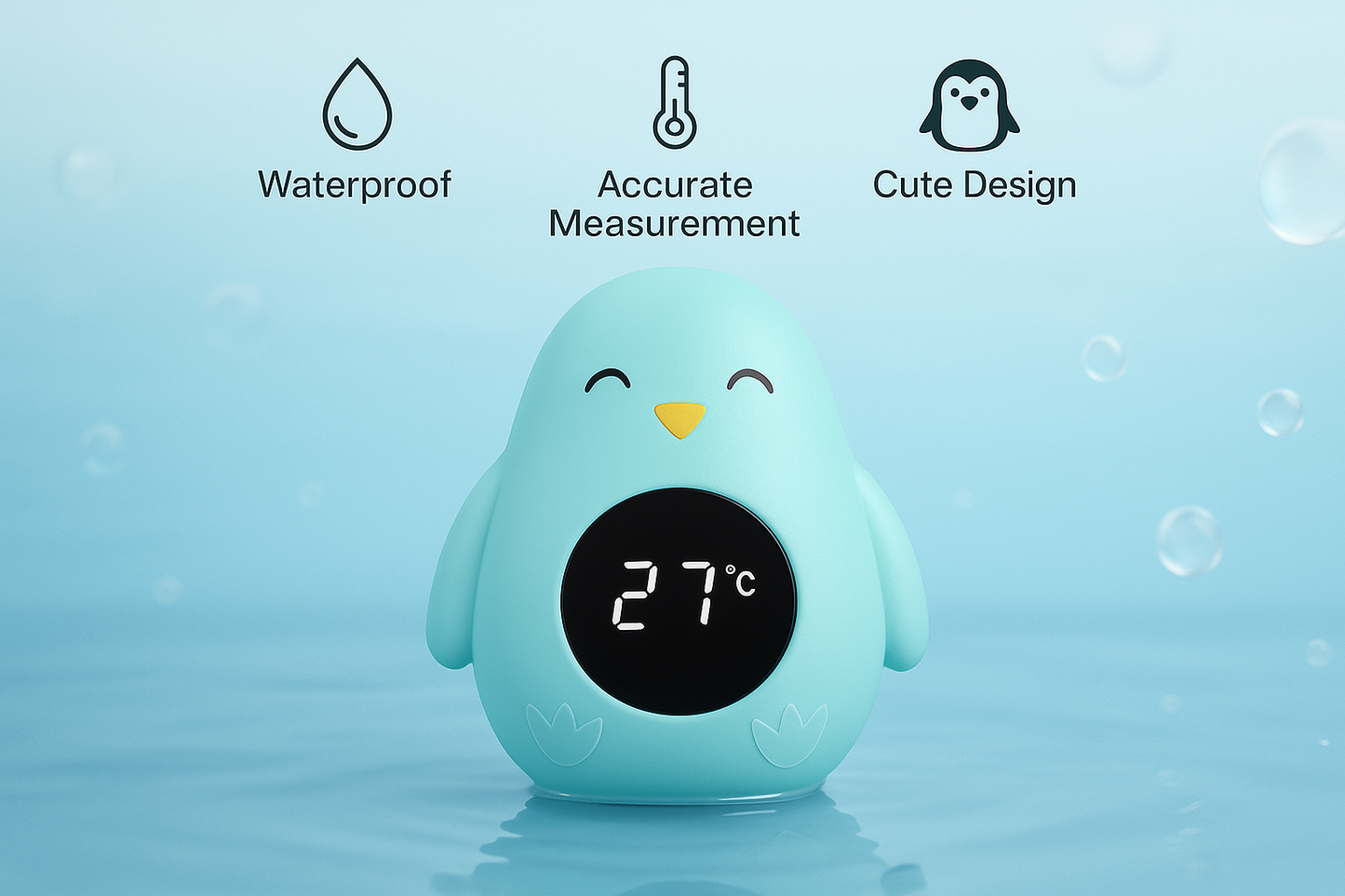Baby Bath Toy & Thermometer – Floating Digital LED Bath Thermometer for Infants & Toddlers