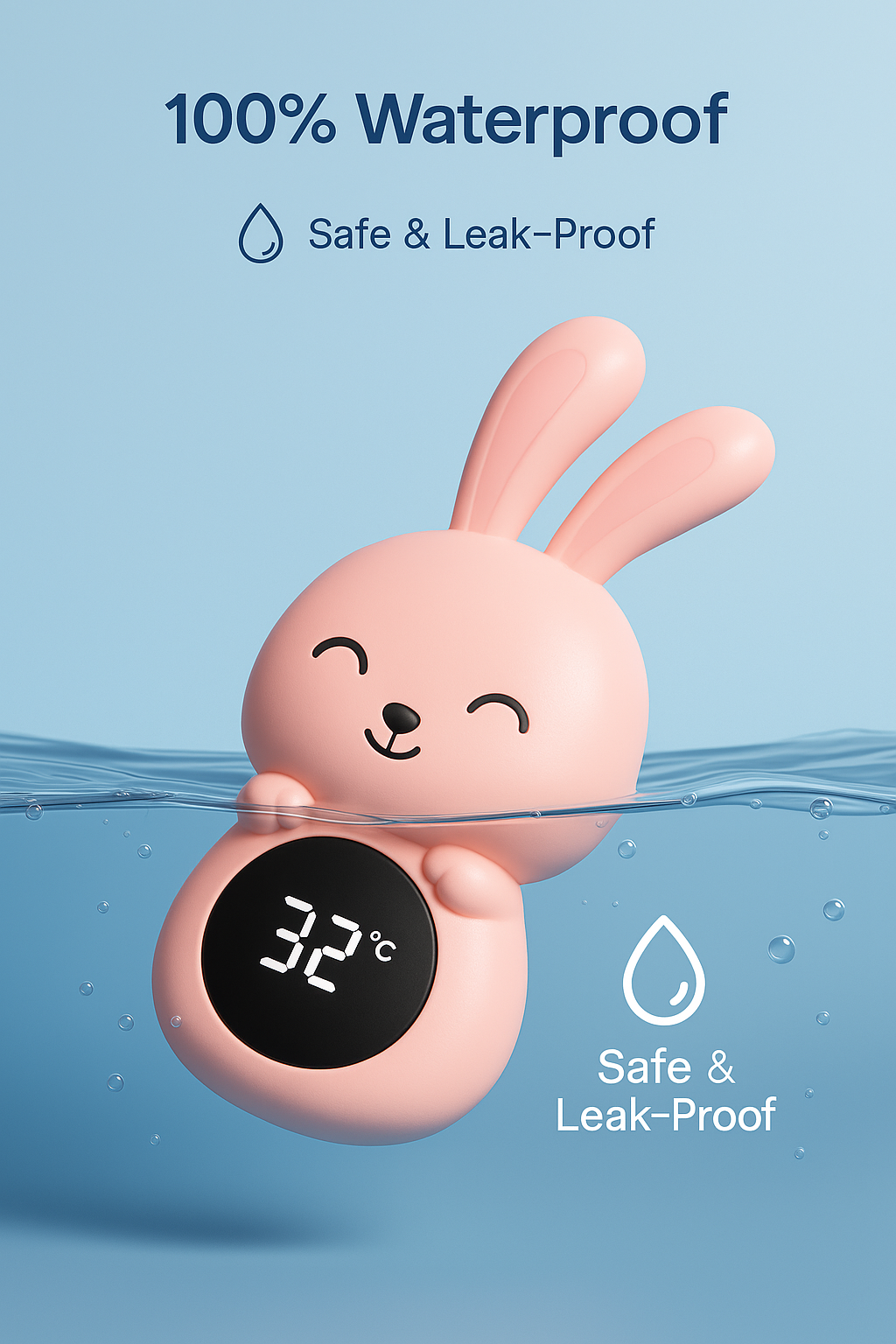 Baby Bath Toy & Thermometer – Floating Digital LED Bath Thermometer for Infants & Toddlers